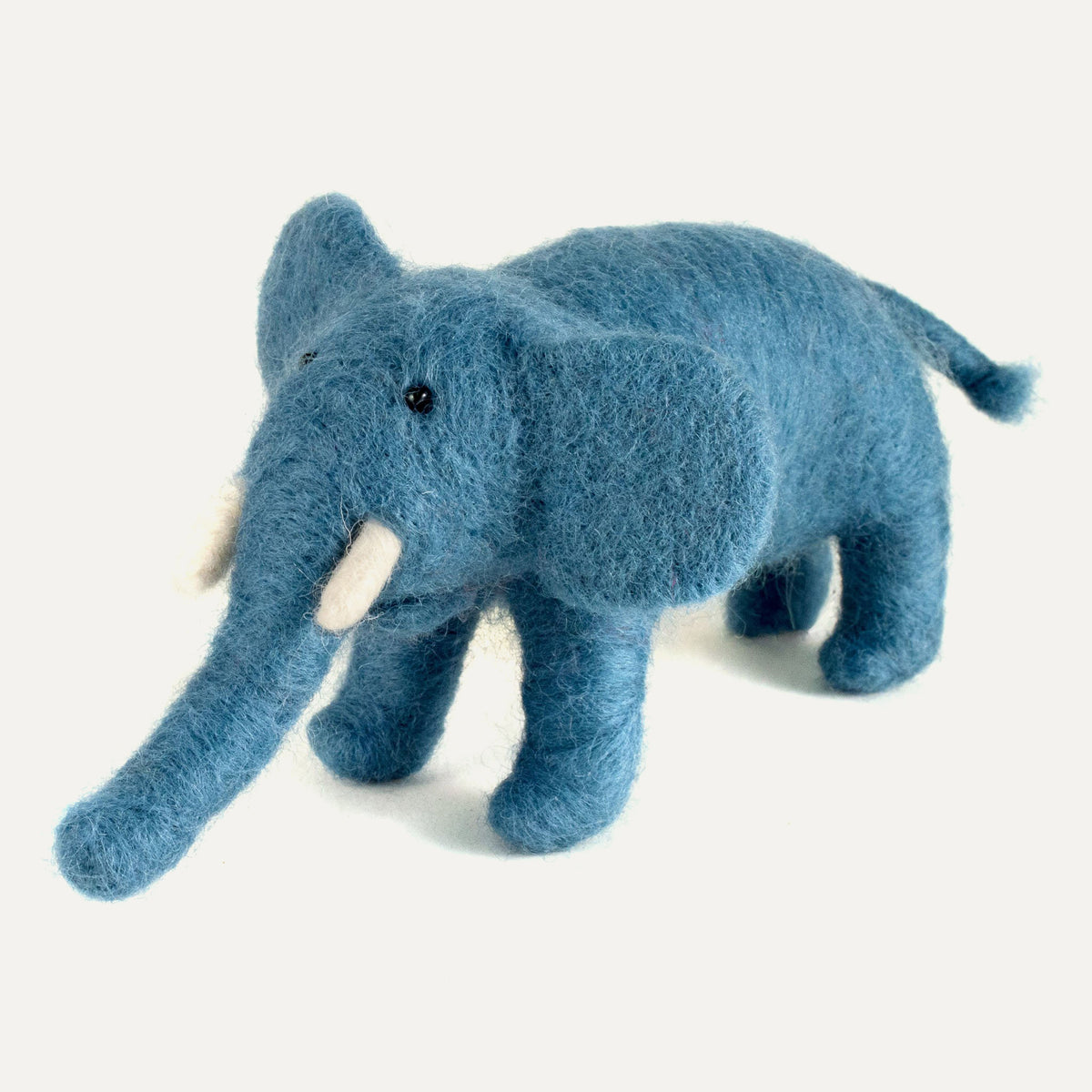 blue felted wool elephant | Mayan Hands