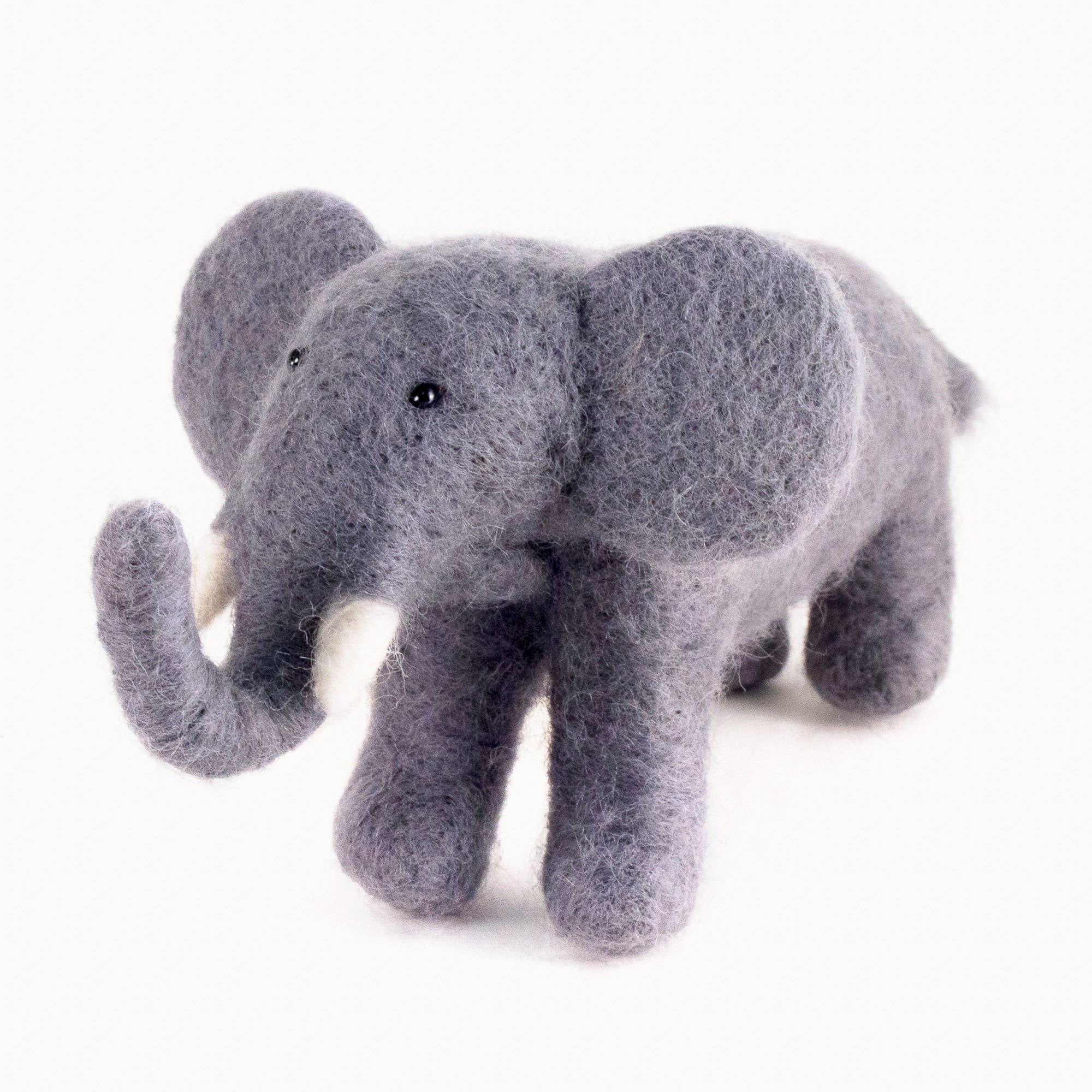Felted Wool Elephant (gray)