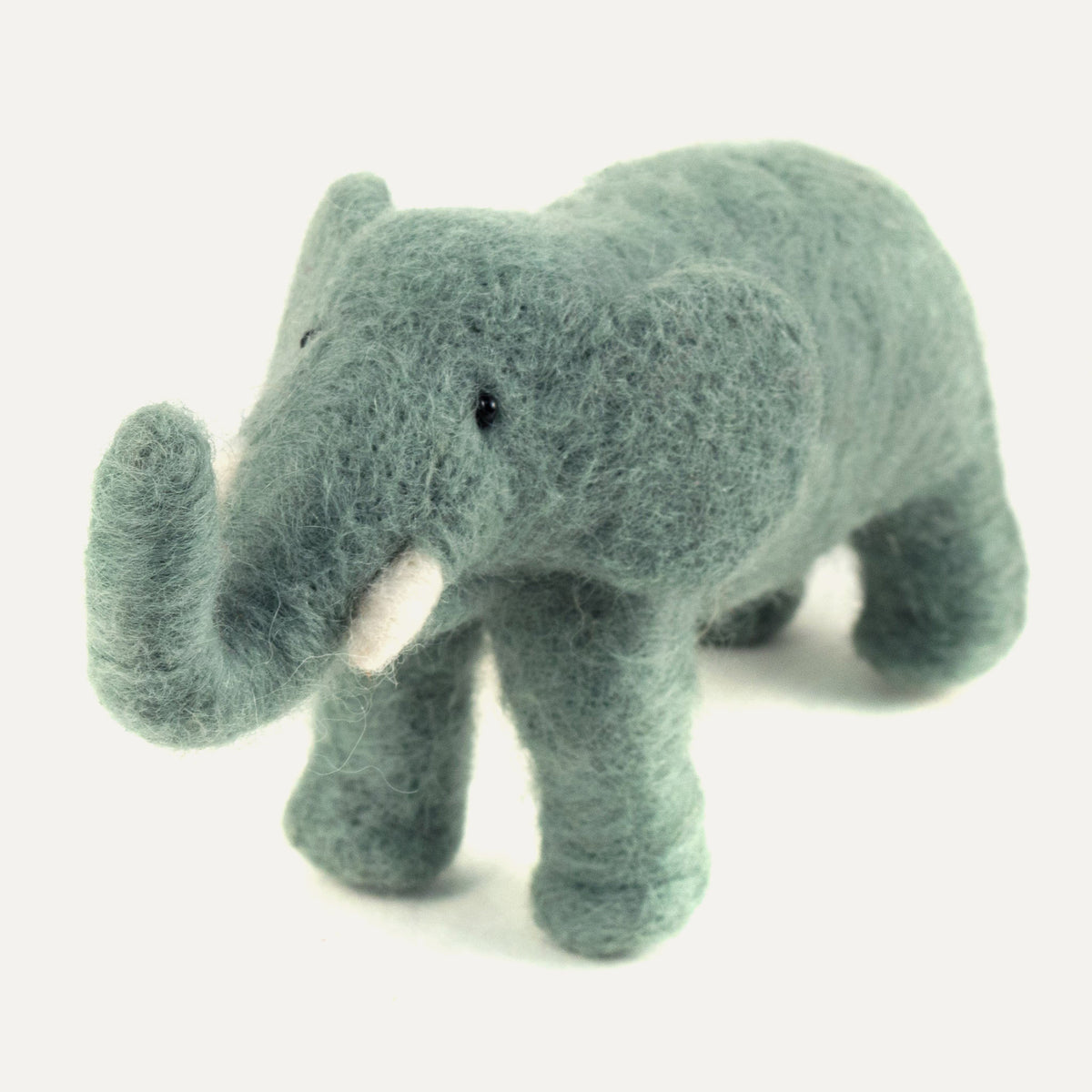 green felted wool elephant | Mayan Hands