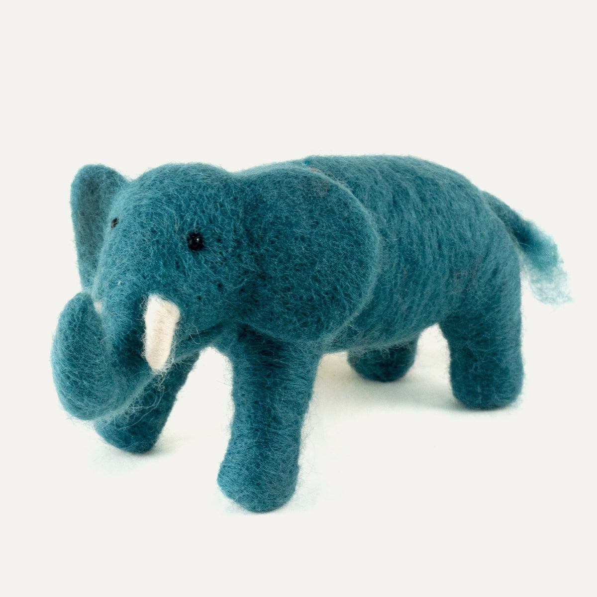 teal felted wool elephant | Mayan Hands