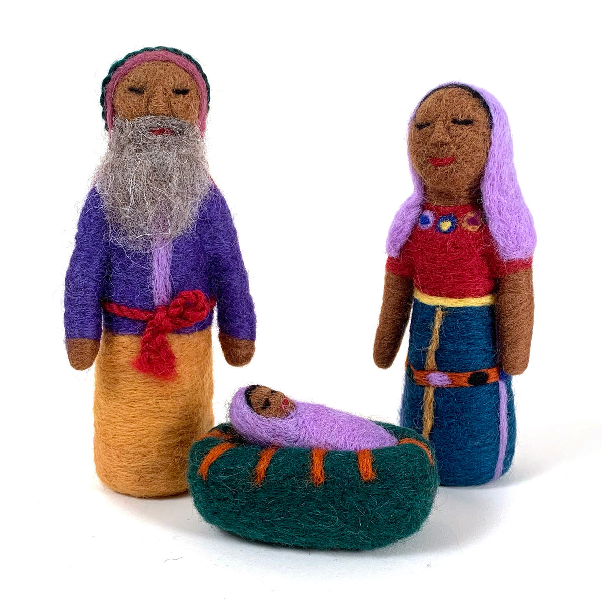 Felted Wool Maya Nativity