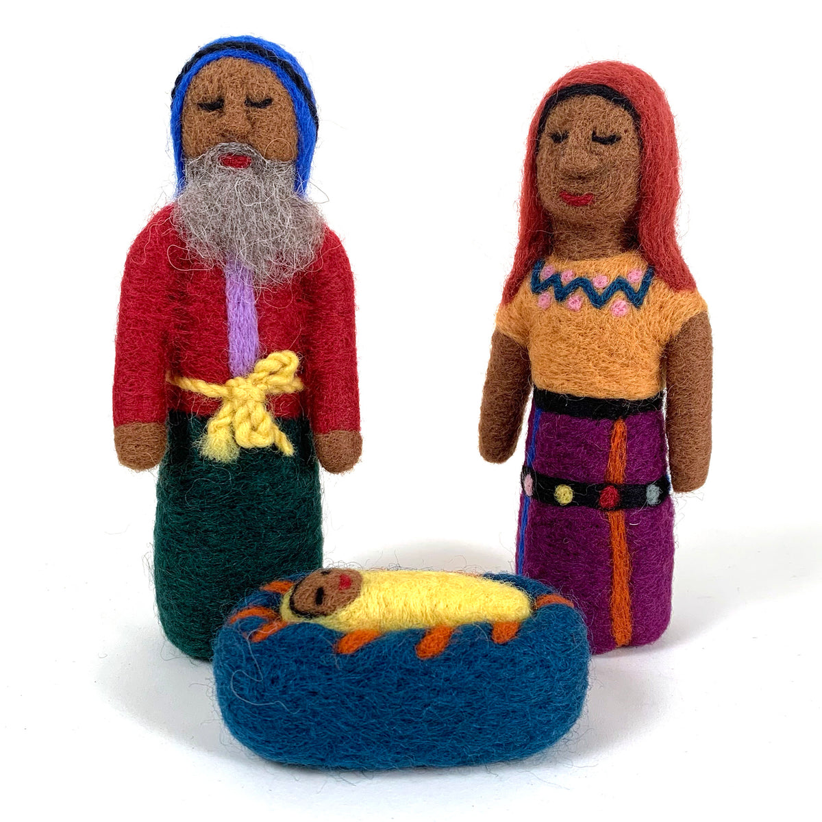 Felted Wool Maya Nativity