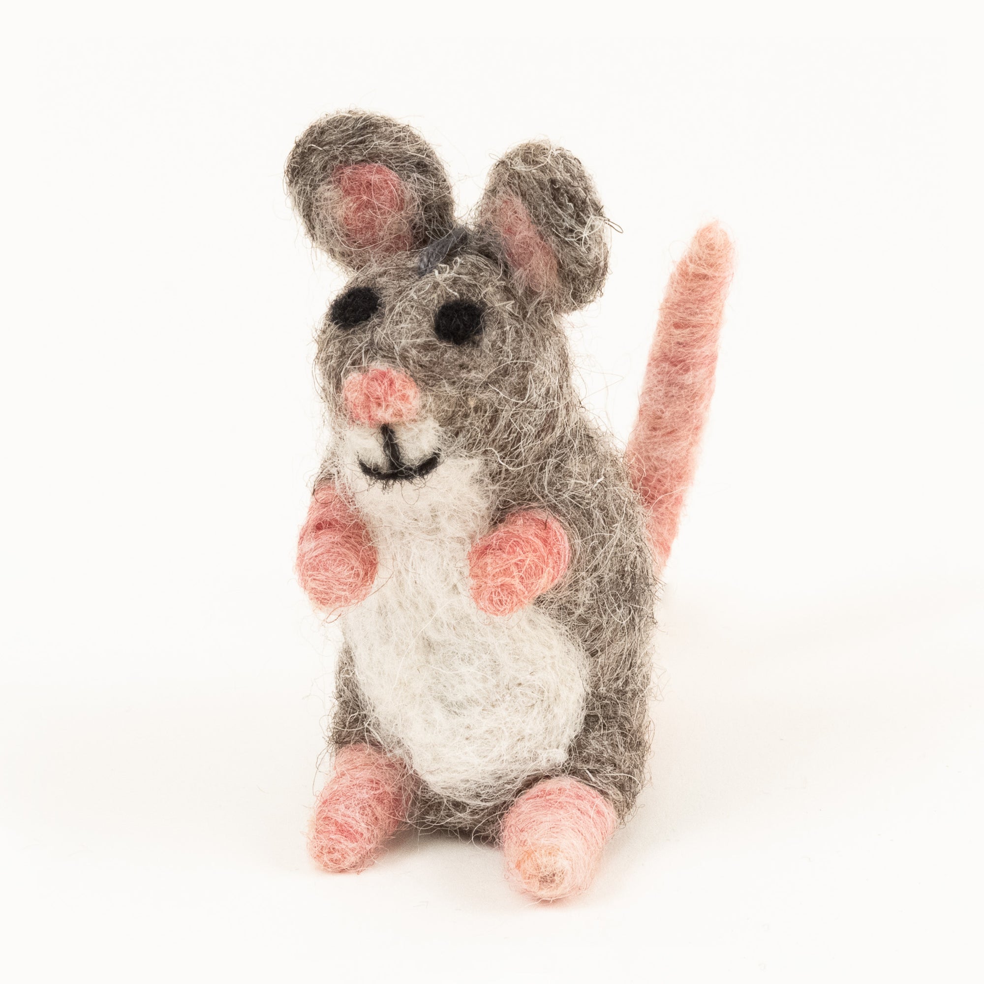 Hand felted wool mouse