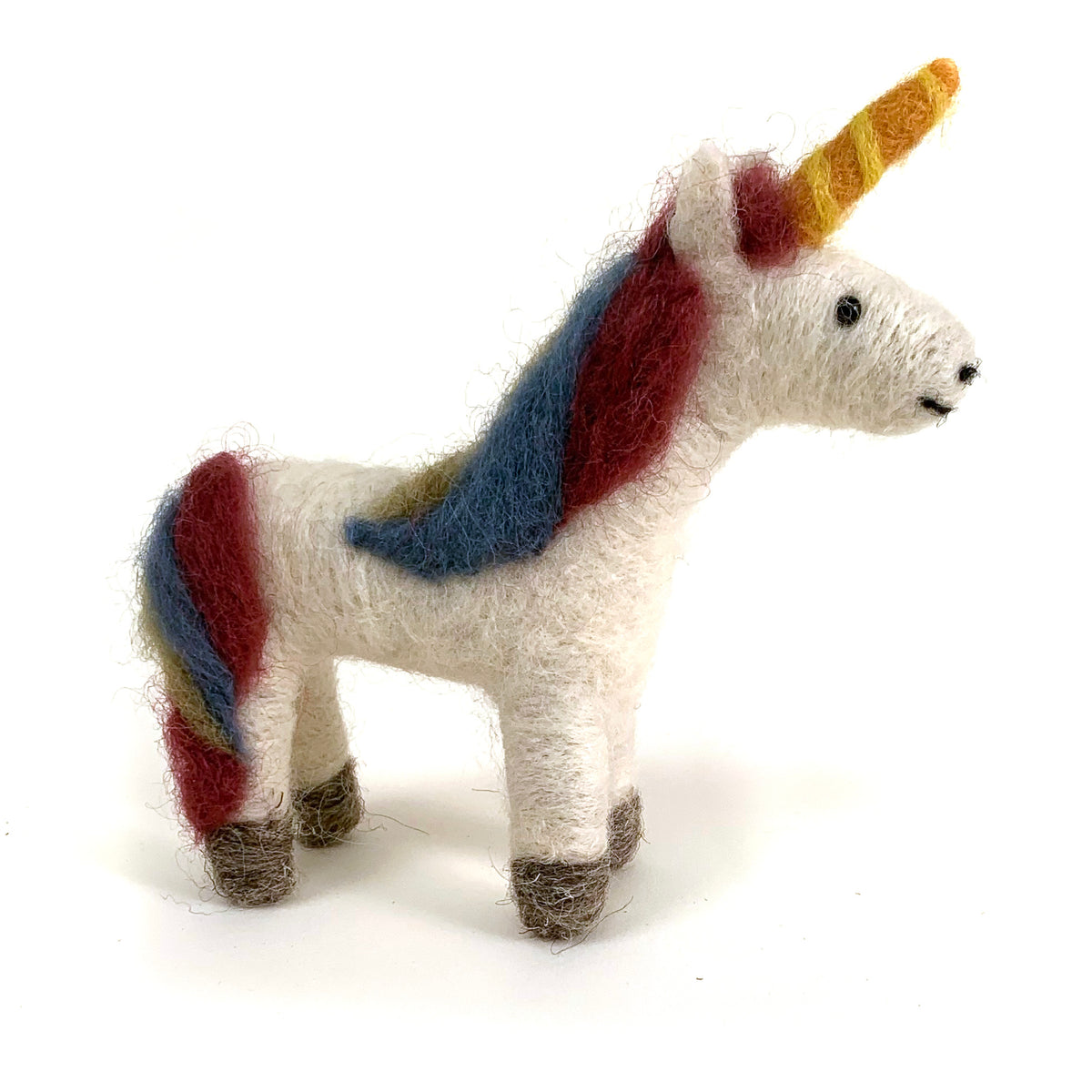 felted wool unicorn side view