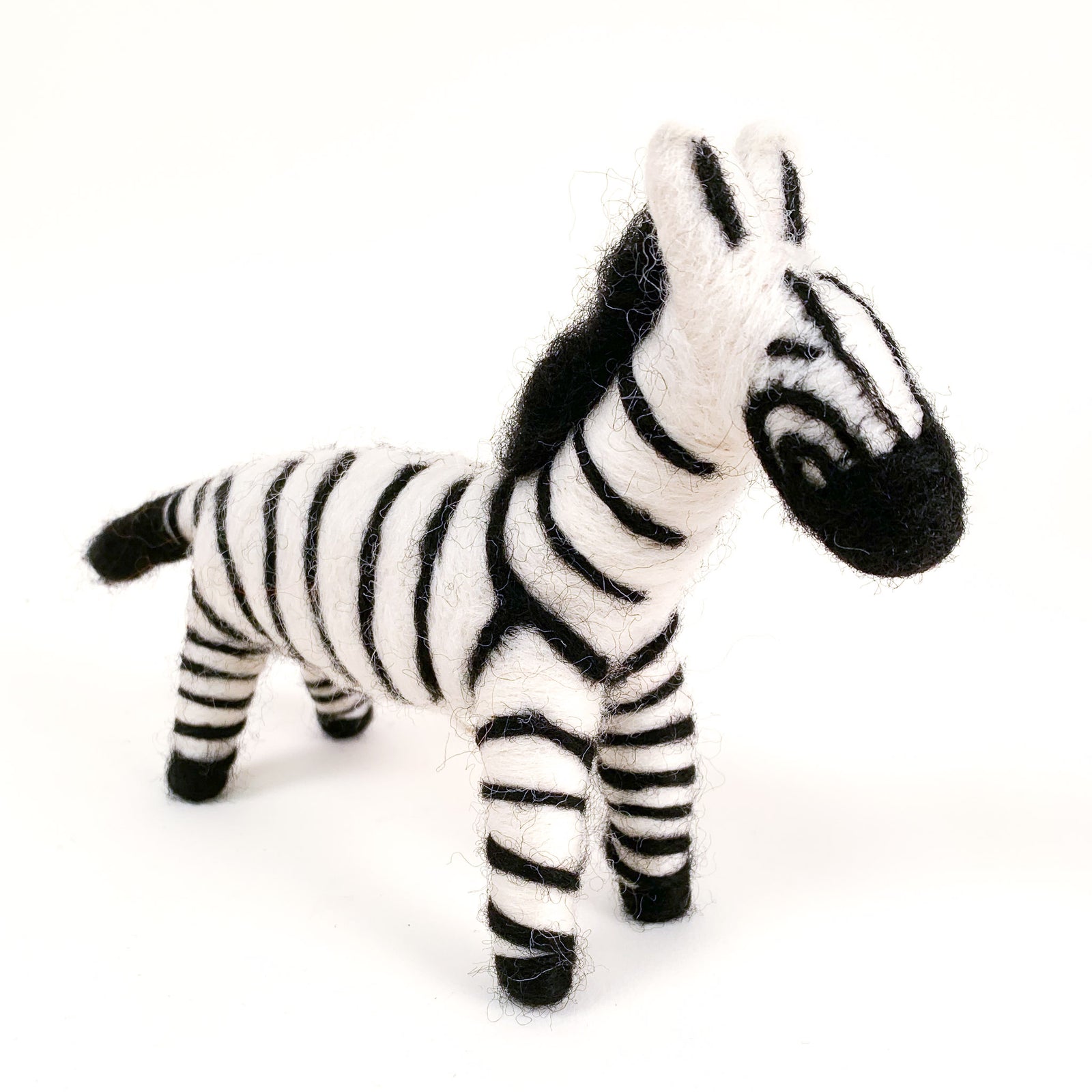 felted wool zebra