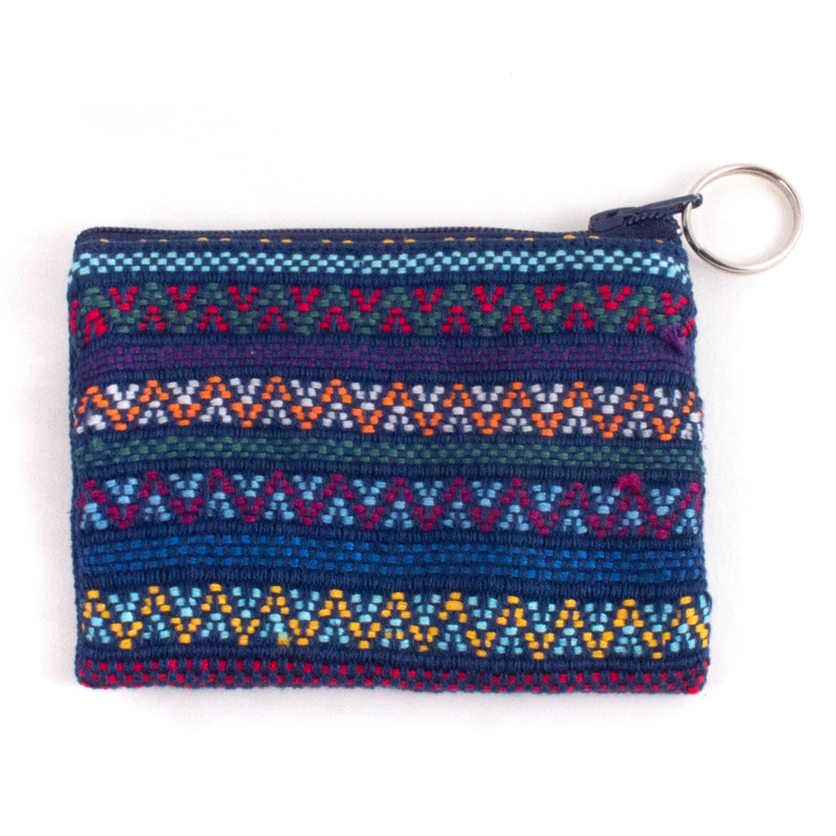 Santiago brocade coin purse - navy multi | Mayan Hands