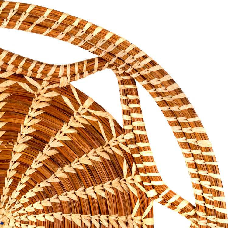 detail of Pine Needle Basket with wavy rim