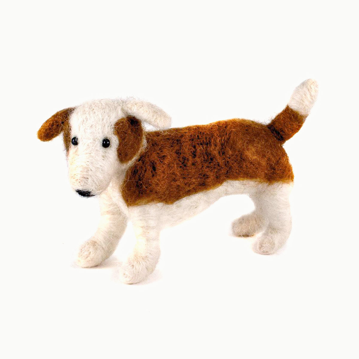 felted wool dog standing