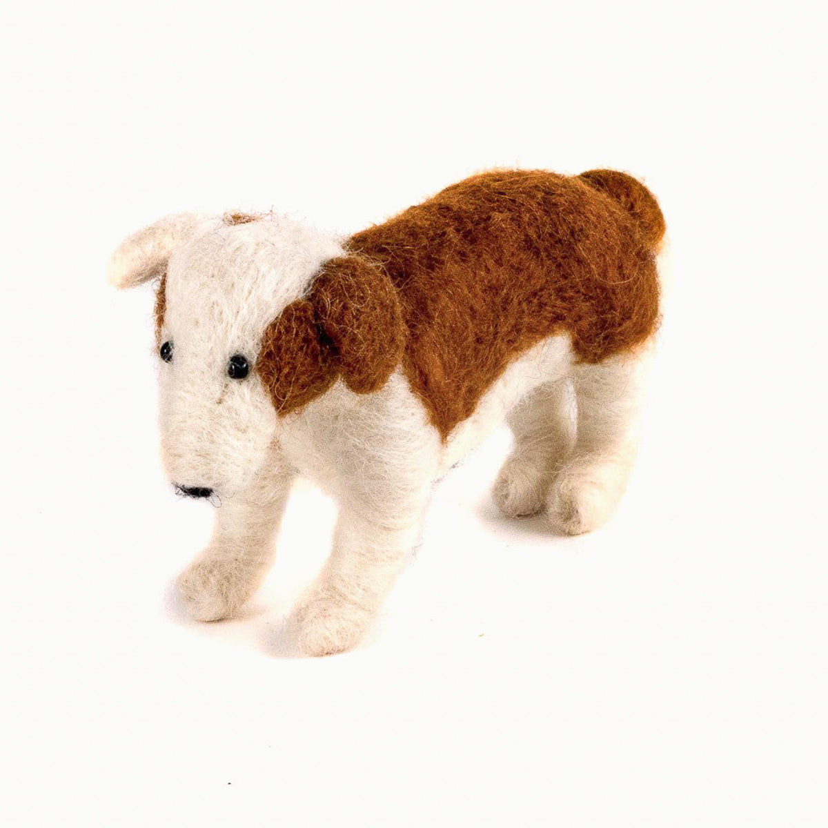 felted wool dog standing