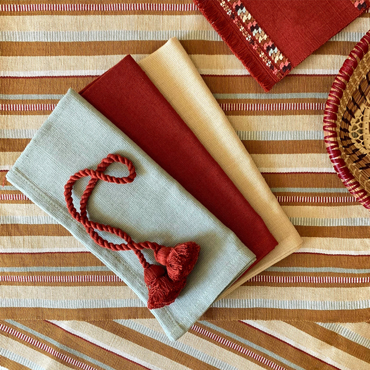handwoven table runner with coordinating napkins