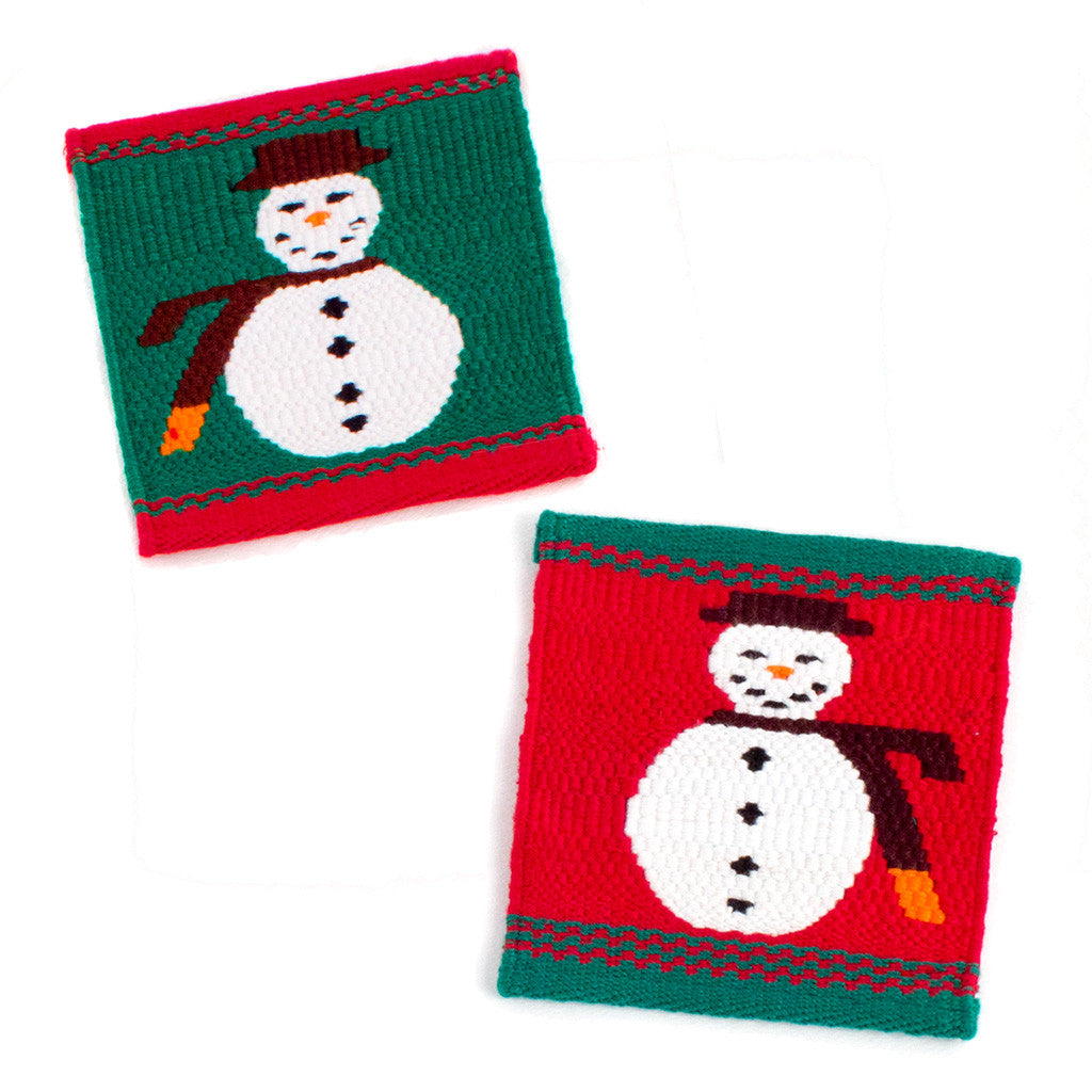 Jolly Snowman Tapestry Coaster, set of 2