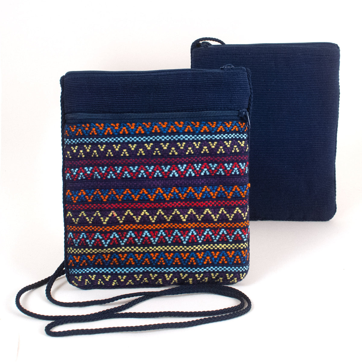 handwoven pocket bag back and front