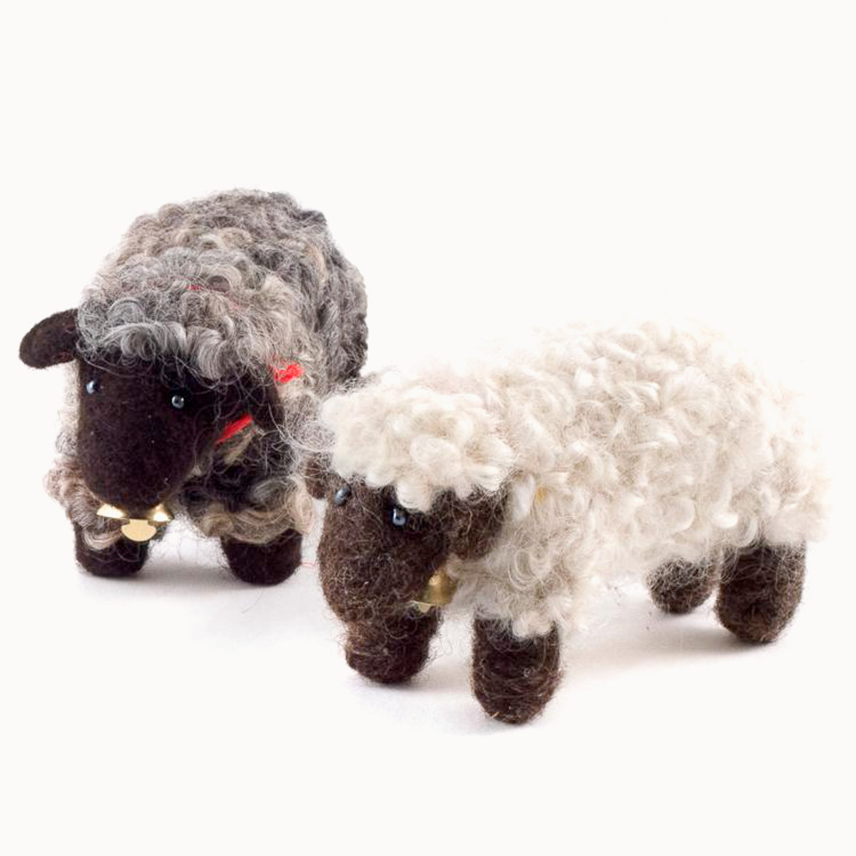 felted wool white and black sheep