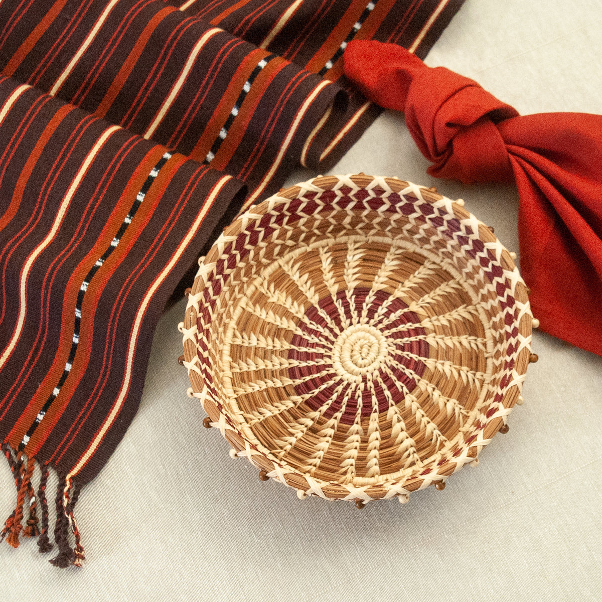 Handwoven Table Runner in Narrow Stripe