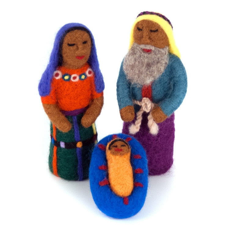 Felted Wool Mayan Nativity